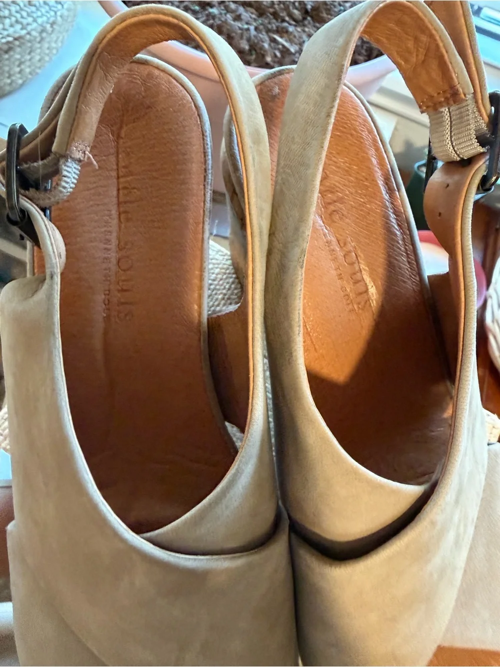 Gentle Souls by Kenneth Cole “Paulina” Leather Cork Wedge Sandals